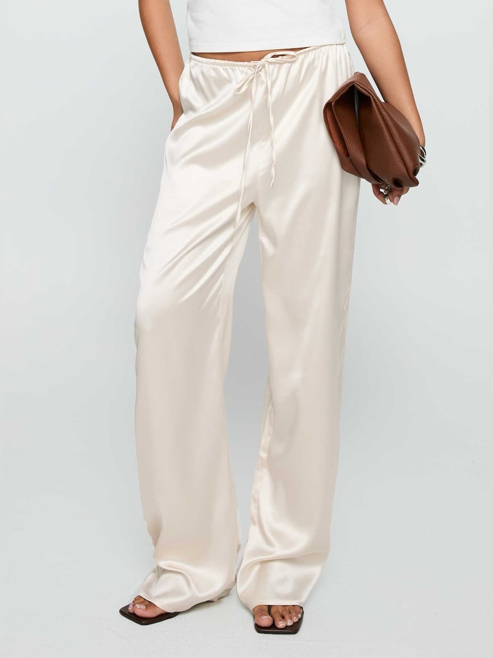 Princess Polly Soulstar Satin Pants Champagne Sz 8
